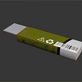 Green Product Packaging Box With Recycling Symbol And Barcode Label