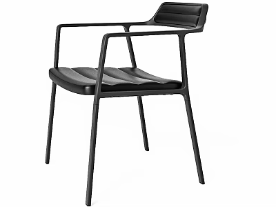 Black Modern Single Chair With Armrest Stylish Design And Comfortable Seat 3d model