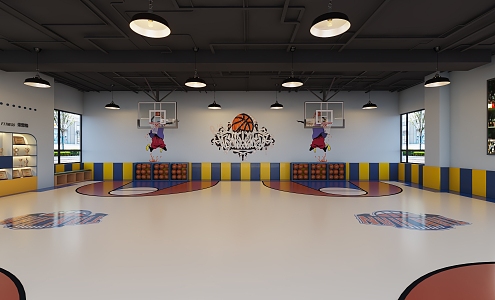 modern basketball hall 3d model