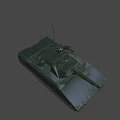 Modern Military Armored Tank With Turret Gun Barrel Tracks And Antennas