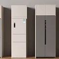 Modern zero embedded refrigerator smart refrigerator with screen double door three door refrigerator 3d model