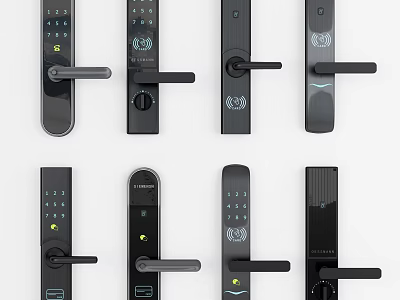Modern Door Handles With Smart Features Digital Keypads And Stylish Designs 3d model