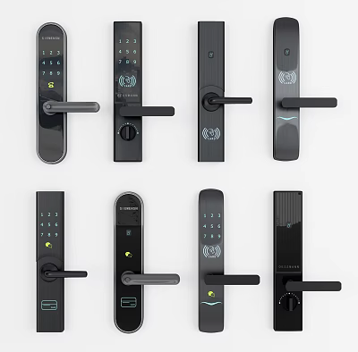 Modern Door Handles With Smart Features Digital Keypads And Stylish Designs 3d model