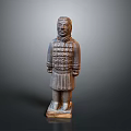 Ancient Chinese Terracotta Warrior Sculpture With Detailed Armor And Standing Pose