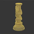 Ancient Carved Dragon Pillar With Mythical Creature Details And Ornate Base