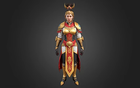 Chinese-style female general female soldiers ancient soldiers 3d model