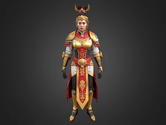 Chinese-style female general female soldiers ancient soldiers 3d model