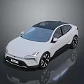 White Electric Car With Modern Design Black Roof Sleek Front And Black Alloy Wheels