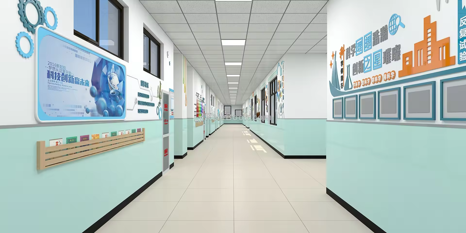 Science and Technology Creator Top Ten Science and Technology Corridor Computer Keyboard Corridor Design 3d model