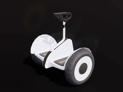 White Segway Play Equipment With Two Large Wheels Pedal Platform And Black Handlebar For Fun 3d model