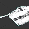 Military Tank With Camouflage Paint Long Cannon Metal Tracks And Armored Turret
