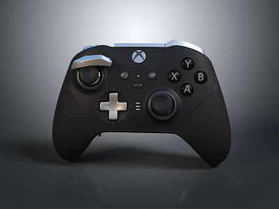 Black Xbox Controller For Gaming With Ergonomic Design And Responsive Buttons Joysticks 3d model