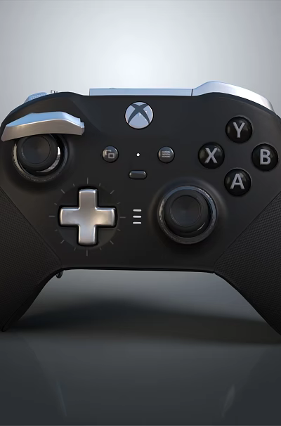 Black Xbox Controller For Gaming With Ergonomic Design And Responsive Buttons Joysticks 3d model