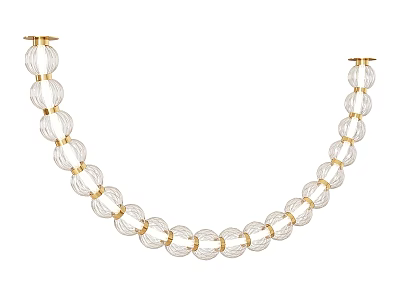 Elegant Modern Transparent Glass Beads Circular Chandelier With Golden Frame Design 3d model