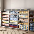 Modern Retail Display Shelves With Various Well Arranged Products And Neatly Stocked Storage