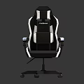 Black And White High Back Ergonomic Gaming Chair With Adjustable Arms And Swivel Base