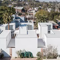 Modern Semi Detached Villa With White Exterior Palm Trees And Driveway