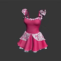 Pink Ballet Dress For Kids With Ruffled Sleeves And Heart Patterns
