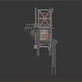 Vintage Mechanical Equipment Featuring Metal Structure Platform and Intricate Parts