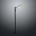Modern Street Lamp Design With Black Pole And Yellow Lampshade