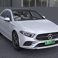 White Mercedes-Benz Electric Sedan With Modern Sleek Body LED Headlights And Front Logo