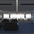 Modern Conference Room With Long Wooden Table White Office Chairs Large Screen And Ceiling Lighting
