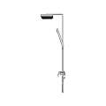 Modern Shower System With Overhead Head Handheld Sprayer And Mounting Bracket