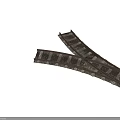 Railroad Track Crossing Structure With Wooden Ties Gravel And Metal Rails