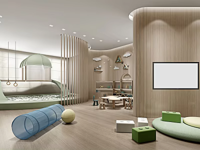 Modern children's entertainment area children's play area 3d model