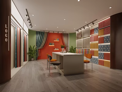 Modern Tobacco And Alcohol Store Interior With Display Shelves Counter And Product Displays 3d model