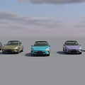 Modern Sports Cars In Various Colors With Sleek Stylish Design