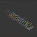 Modern Long Flat Grid Panel With Structured Pattern On Dark Background