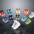 Fashionable Sneakers Collection With Various Colors And Different Styles Including High Top And Plaid Design