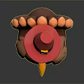 Cartoon Thanksgiving Turkey With Red Pilgrim Hat And Feather Details