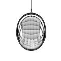 Modern Wicker Hanging Chair With Cushioned Seat And Stylish Indoor Outdoor Design