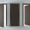Dark Brown Swing Doors With Sleek Design For Home Interior Open And Closed