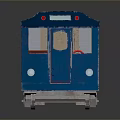 Blue Train Carriage Model On Smooth Black Surface With Reflection 3d model