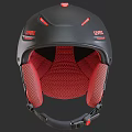 LIVEX Black Red Ski Helmet With Ventilated Mesh Padding And Adjustable Strap 3d model
