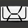 White Duffel Bag With Black Handles Adjustable Shoulder Strap And Modern Design