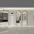 Modern Clothing Store With White Walls Large Windows High Chair And Potted Plant