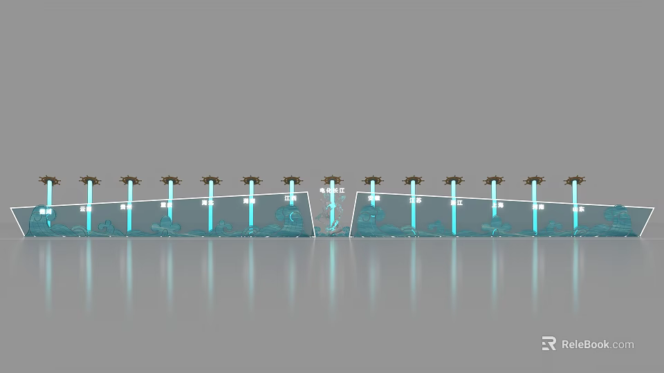 Modern Commercial Equipment Units With Blue Components Arranged Neatly For Industrial Operations 3d model 