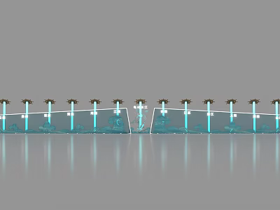Modern Commercial Equipment Units With Blue Components Arranged Neatly For Industrial Operations 3d model