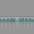 Modern Commercial Equipment Units With Blue Components Arranged Neatly For Industrial Operations