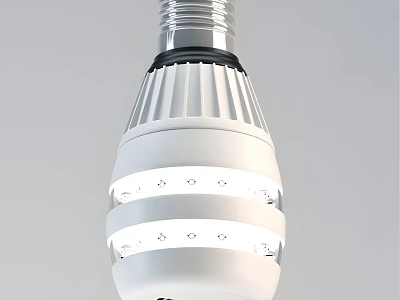 Modern LED Light Bulb With White Striped Body Multiple LED Lamps For Home Lighting 3d model