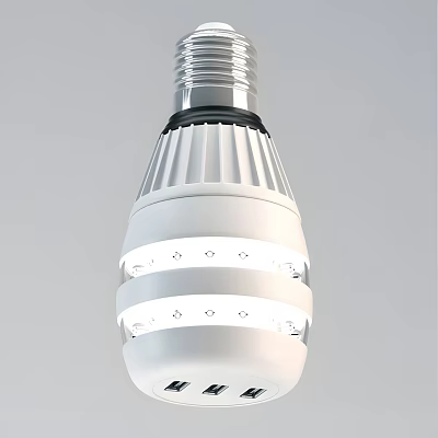 Modern LED Light Bulb With White Striped Body Multiple LED Lamps For Home Lighting 3d model