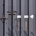 Industrial LOFT luminaire combination chandelier 3d model