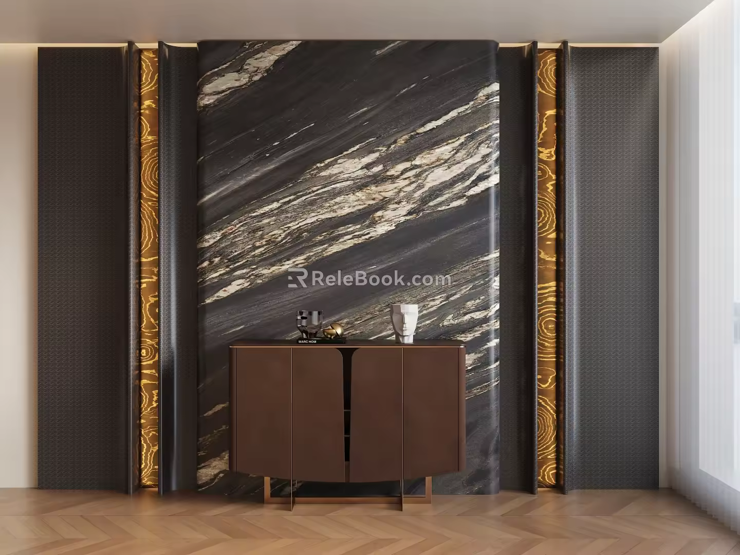 End background wall Entrance background wall Bucket cabinet Side cabinet Low cabinet Modern background wall 3d model