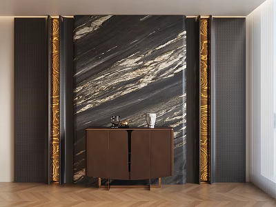End background wall Entrance background wall Bucket cabinet Side cabinet Low cabinet Modern background wall 3d model