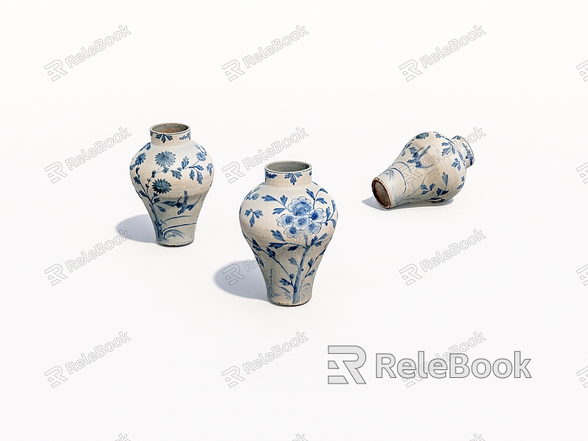 old ceramic jar vase model