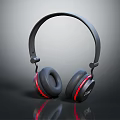 JBL Brand Black Over Ear Headphones With Red Accent Strips Design